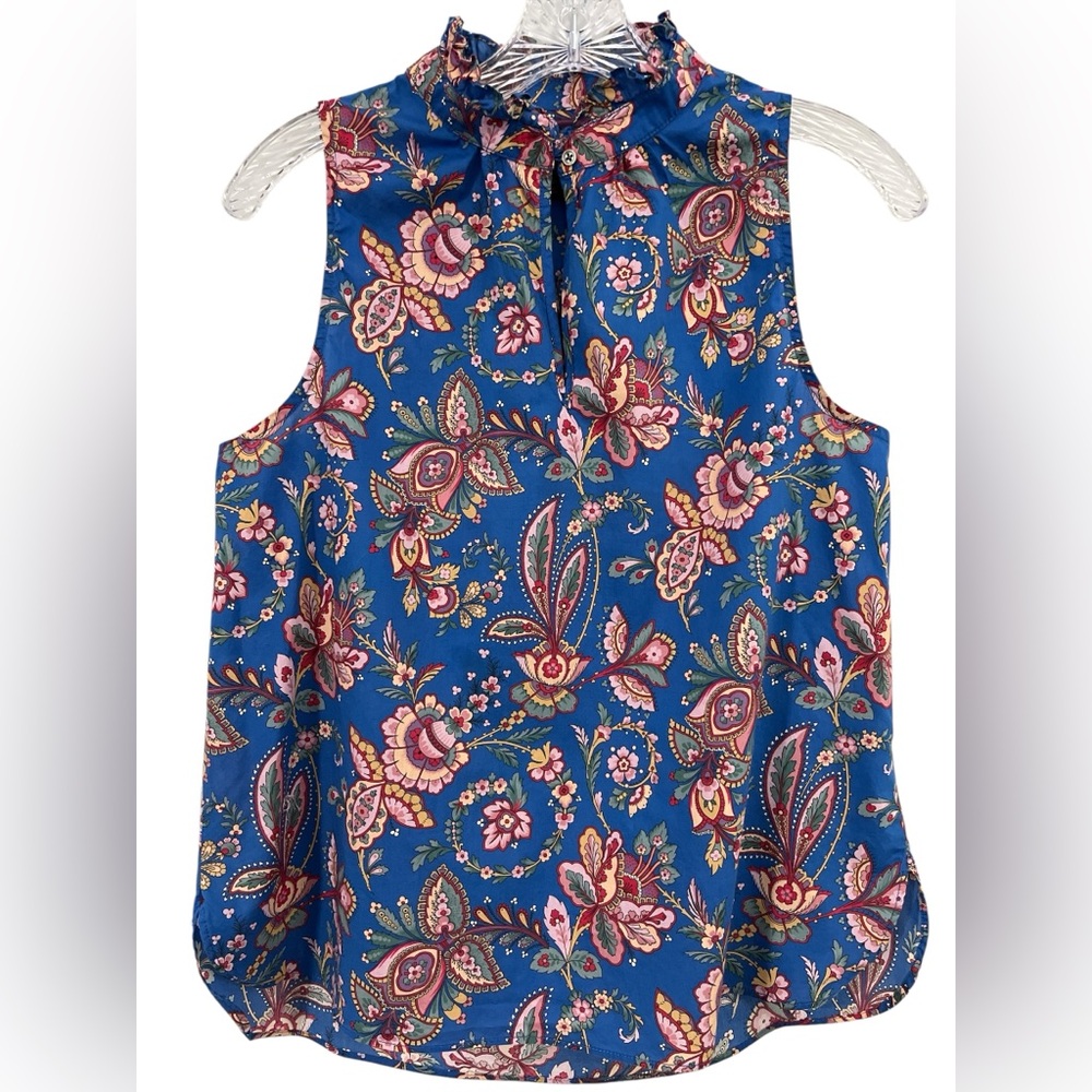 J. CREW Floral Liberty Sleeveless Paisley Floral Cotton Top | Size 6